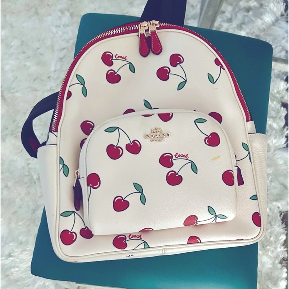Coach heart cherries court backpack EUC - Picture 2 of 10